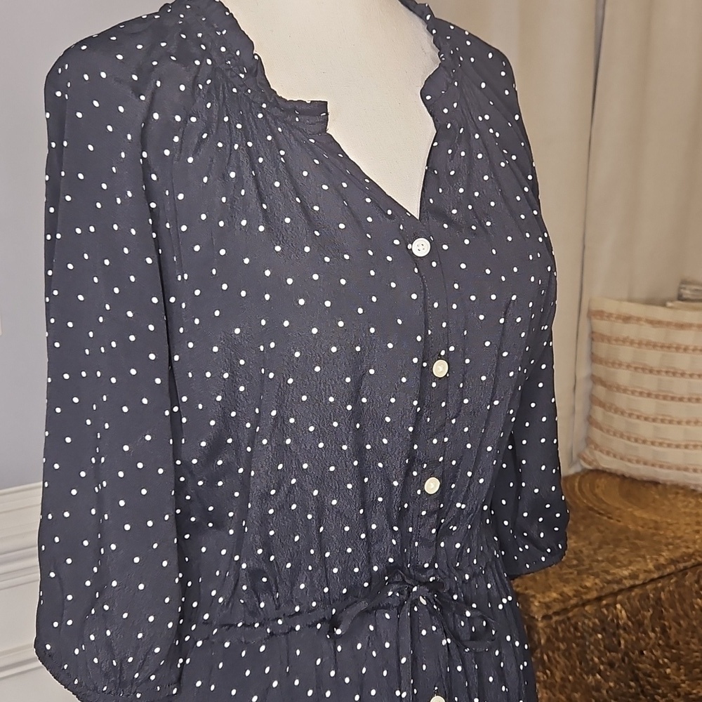 Gap Perfect Maxi Shirtdress Polka Dot Print - Picture 3 of 10